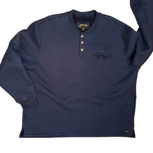 Mens Stanley navy blue Sherpa Lined Henley Thermal Shirt size XXL